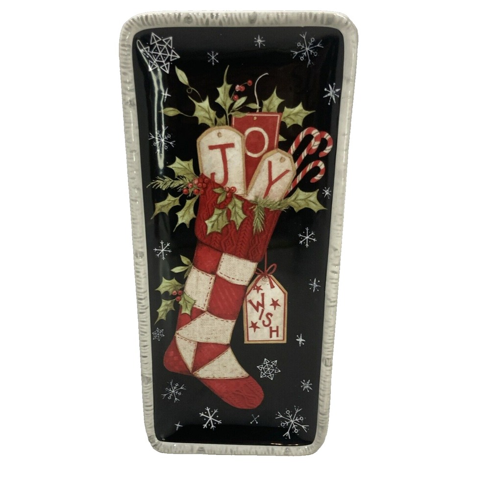 Christmas Serving Dish/Tray/Nuts Certified International Susan Winget 11"